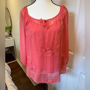 🌷AGB Embroidered Floral Layered Blouse Size Medium 3/$30
